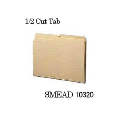 画像1: マニラフォルダ【レターサイズ、1/2カットタブアソート】SMEAD NO.10320【100枚入りBOX】