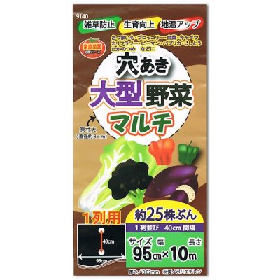 画像1: 【穴あき】大型野菜マルチ【1条用】（95cm×10m）穴の間隔40cm・約25株用【9140】