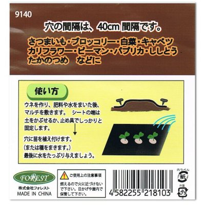 画像2: 【穴あき】大型野菜マルチ【1条用】（95cm×10m）穴の間隔40cm・約25株用【9140】