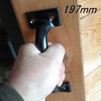 ドアハンドル（ドア引手）【ブラック】物置小屋やゲートの引き手に最適