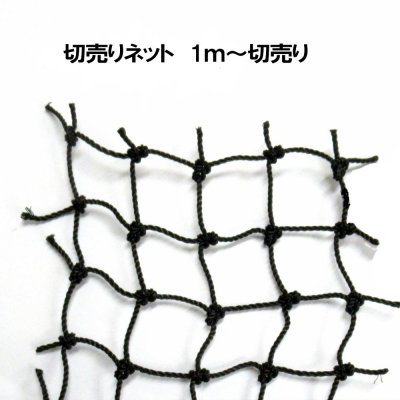 切り売りネット（黒）幅1ｍ【メーター売り】25mm目｜有結節