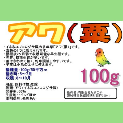 アワ｜粟【早生種】【100g】