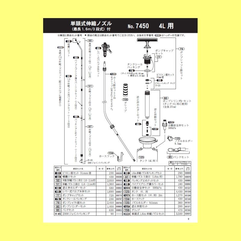 超人気 専門店 フルプラ 噴霧器用部品セット 78 タンクシールパッキング57.7mm 外径