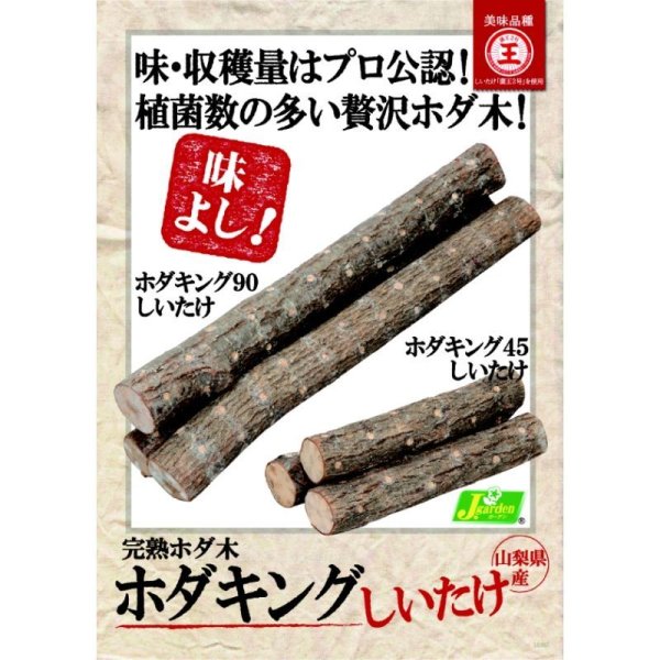 オガ菌完熟ホダ木-ホダキングしいたけ「おいしい品種 菌王2号使用」