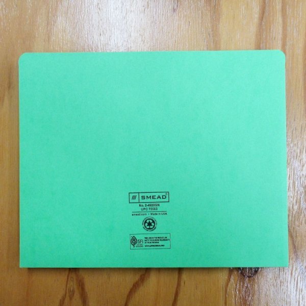 【SMEAD】レターサイズ ファイルジャケット (5個入り・グリーン)SMEAD75563 Letter Size File Jacket