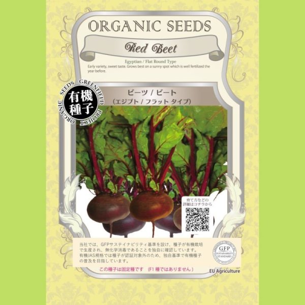 【有機種子】ビーツ/ビート エジプト/フラットタイプ【大袋1dl】Red Beet : Egyptian / Flat Round Type