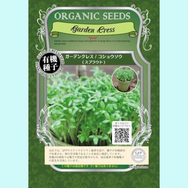 【有機種子】ガーデンクレス / コショウソウ  スプラウト /【大袋350g】Garden Cress : Sprout