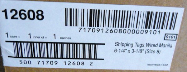 [ワイヤー付き荷札]マニラタグ#8 