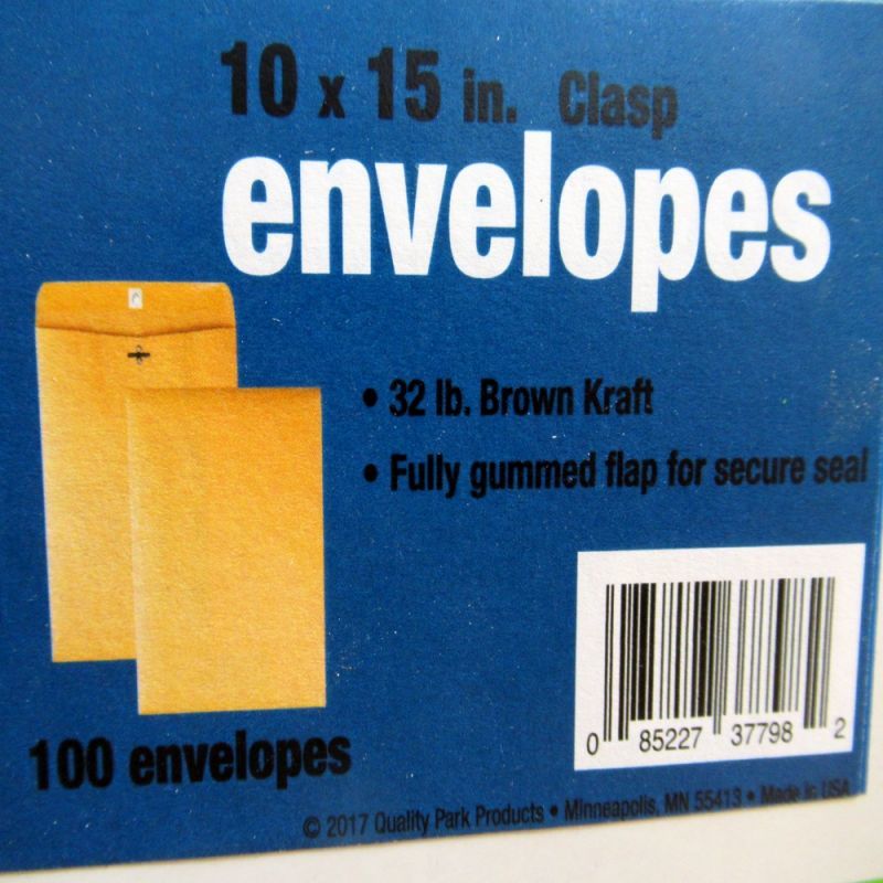 アメリカのクラフト封筒【Kraft Clasp Envelope】10 ｘ 15インチ